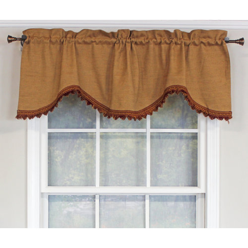 Winston Porter Jabaree Cotton Scalloped 50'' W Window Valance in Wayfair